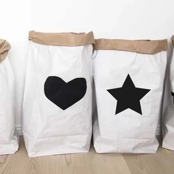 

Kid Laundry Bags Nordic Style Cartoon Large Storage Bag Toys Clothes Organizer Children Baby Play Mat Children Room Decoration