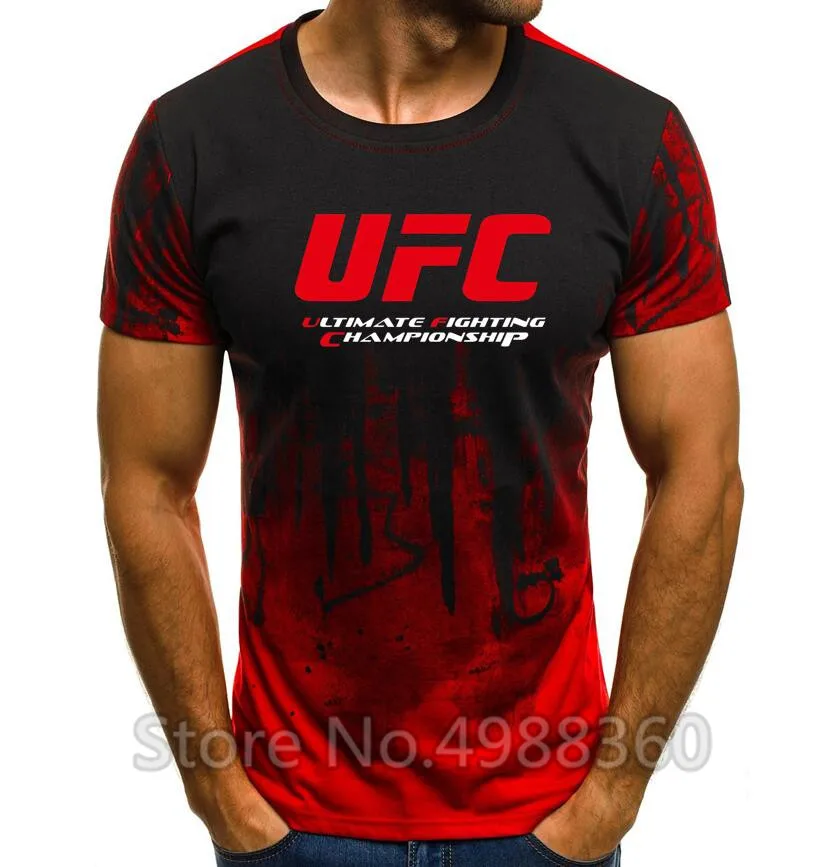 Camisetas para hombre MMA Ultimate Fighting Championship UFC camiseta para hombre Tops de verano de manga corta de cuello redondo informal con tinta salpicada _ - AliExpress