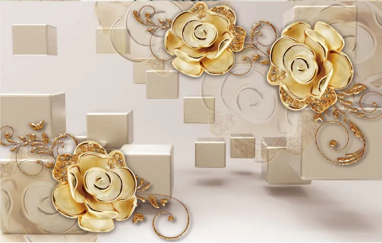 Beibehang Большой заказ обои 3D стерео Золотой цветок ювелирные изделия фоне стены гостиной спальня диван украшения живопись