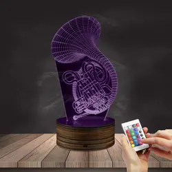 1 шт. духовой Франции саксофоны 3D иллюзия ночник домашний декор Атмосфера лампы 16 цвета Изменение для любителей музыки подарок