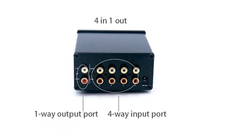 4 входа 1 выход/1 вход 4 выхода двухсторонний аудио сигнал коммутатор переключатель Splitter Селектор с RCA AC100V-240V