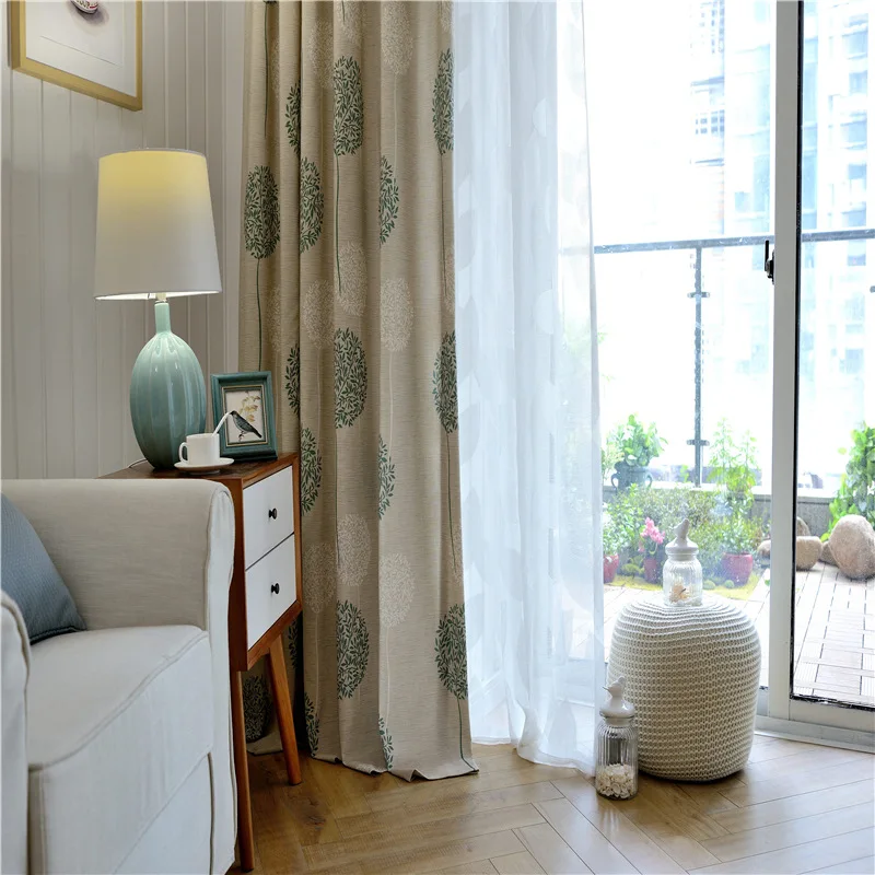 

Factory Direct Selling Curtains Modern Simple European Curtains Polyester Cotton Printing Curtains