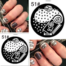 1PCS Car Design Nail Art Stamp Stamping Template Plate Note Pattern Nail Stamping Plate Round Nail Tool 5.5*5.5cm