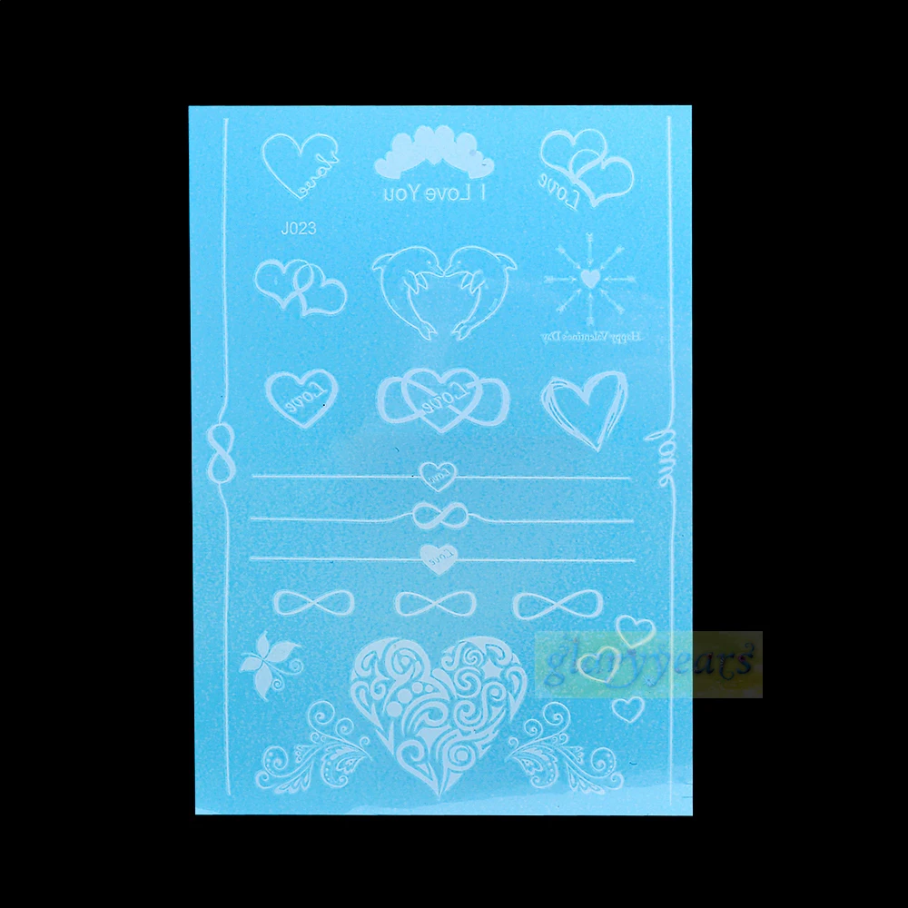 

1PC Flash Waterproof Tattoo Women White Ink Henna WJ023 Dolphin Love Heart Bracelet Wed Bridal Henna Temporary Tattoo Sticker