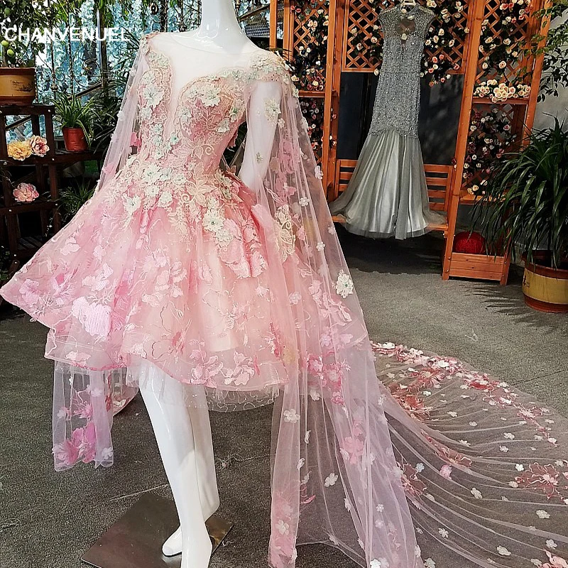 short dress with long cape