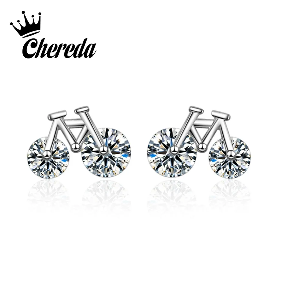 Chereda 2018 Fashion Bike Shape Stud Earring Luxury