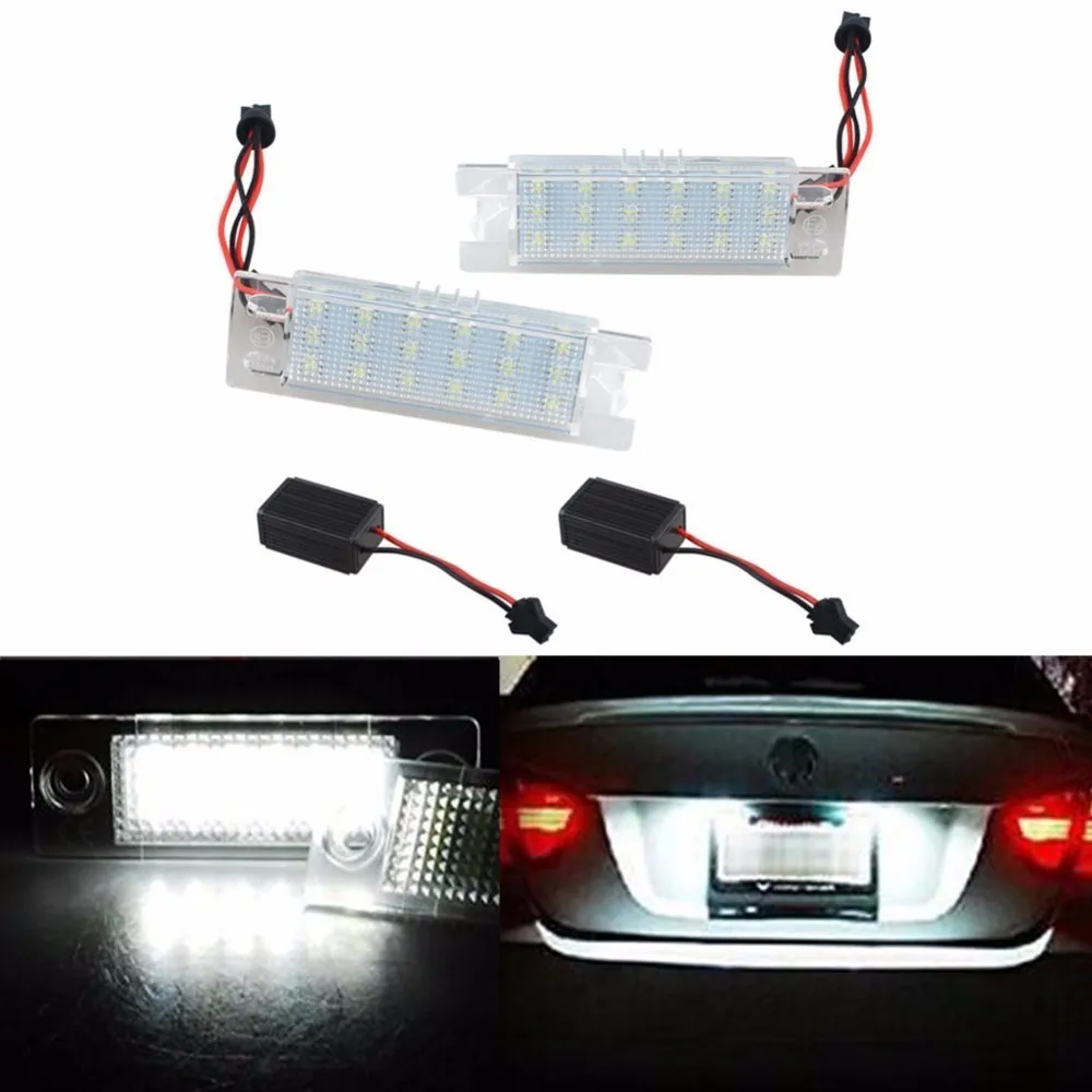 2pcs MCD 3528 White Light 18 LED License Plate Lamp For Vauxhall Opel Astra Corsa D Astra H