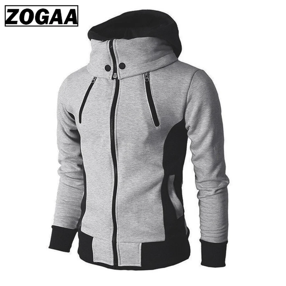 ZOGAA Men Spring Hoodies Slim Fit Streetwear Fake 2 Pieces Hooded Coat Plus Size Mens Hoodies