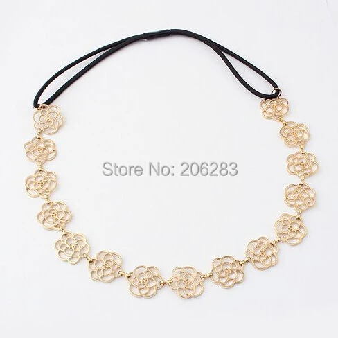 

Hair accessory elegant vintage alloy cutout rose hair band headband 10pcs/lot+free shipping