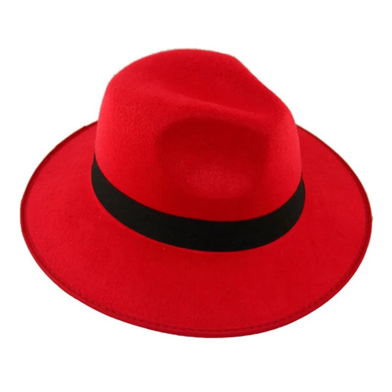 2015 Hot Sale Kentucky Derby Hats Classical Mens Wide Brim Felt Wool Fedora Hats For Floppy Cloche Cap Cool For YY0727