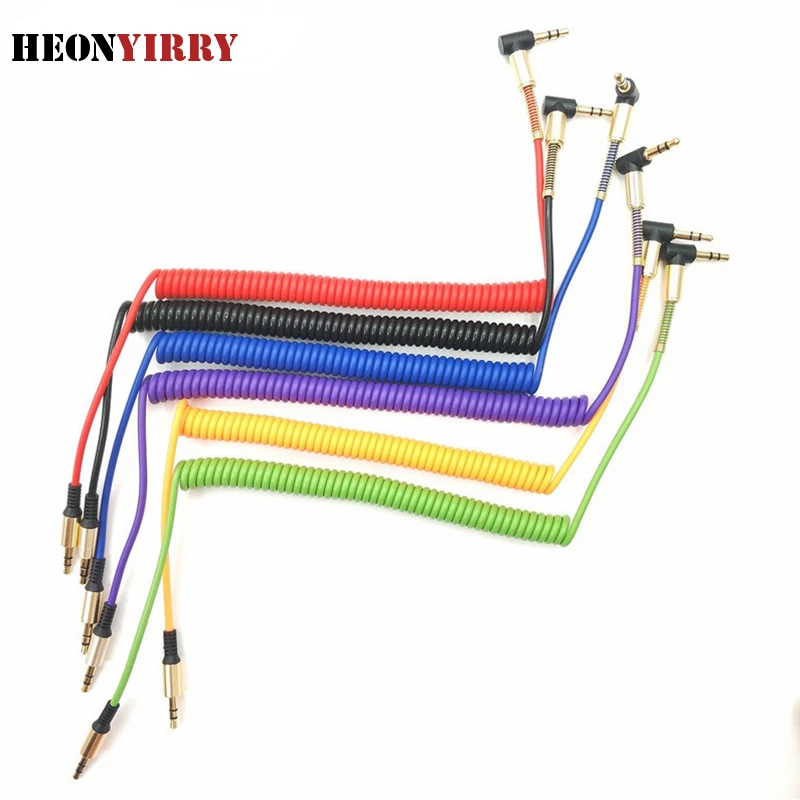 

3.5 Jack AUX Cable Male To Male Audio Cable for Phone Car Speaker MP4 Headphone Elastic 1M Jack 3.5mm Spring Audio Cables F2C104