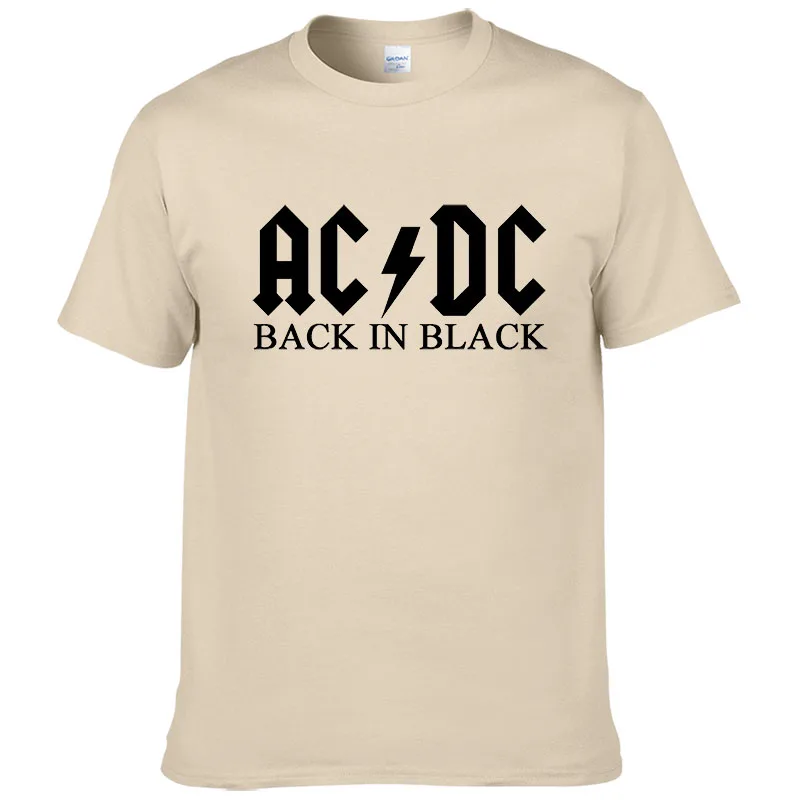 Рок группа AC DC Футболка Мужская Лето хлопок модный бренд ACDC Мужская футболка хип-хоп футболки для фанатов#149 - Цвет: khaki