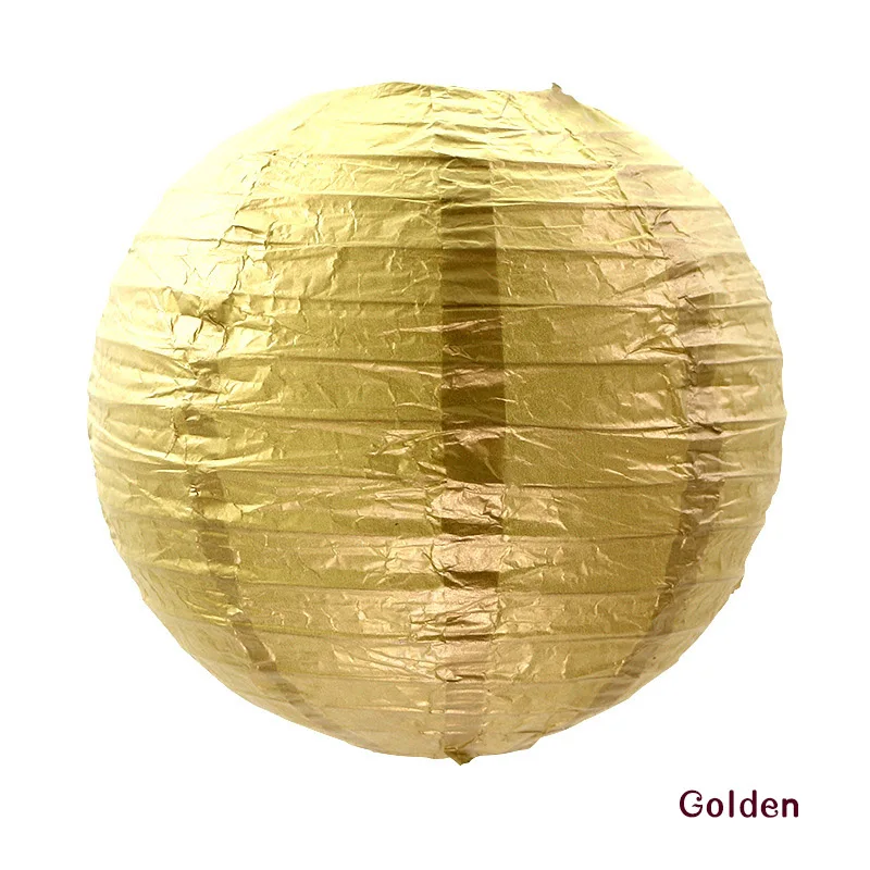 Высококачественные 12 дюймов 30 см Китайские бумажные фонарики Свадебные Бумажные украшения фонари для украшений на вечеринку - Цвет: Золотой