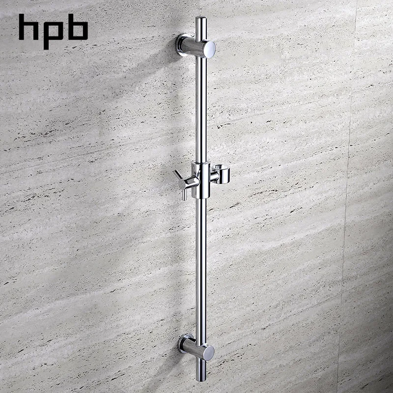 HPB Brass Chrome Polished Shower Slide Bars Shower Head Lifting Wall