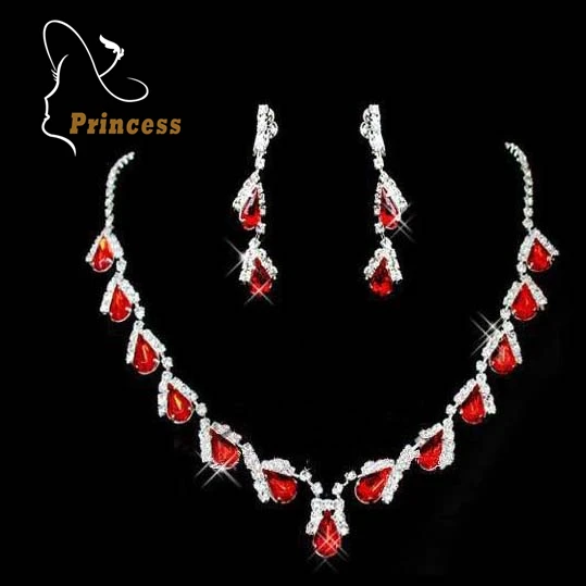 2016 Fashion Rhinestone Women Jewelry Sets Necklaces Earrings Wedding Bride Party Rhinestone Bridal Jewelry Sets Jewellery