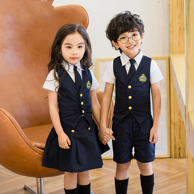 Children Korean Japanese Student Formal Preppy School Uniforms For Girls  Boys Kids Shirt Waistcoast Skirt Pants Tie Clothes W50 - Children's Sets -  AliExpress