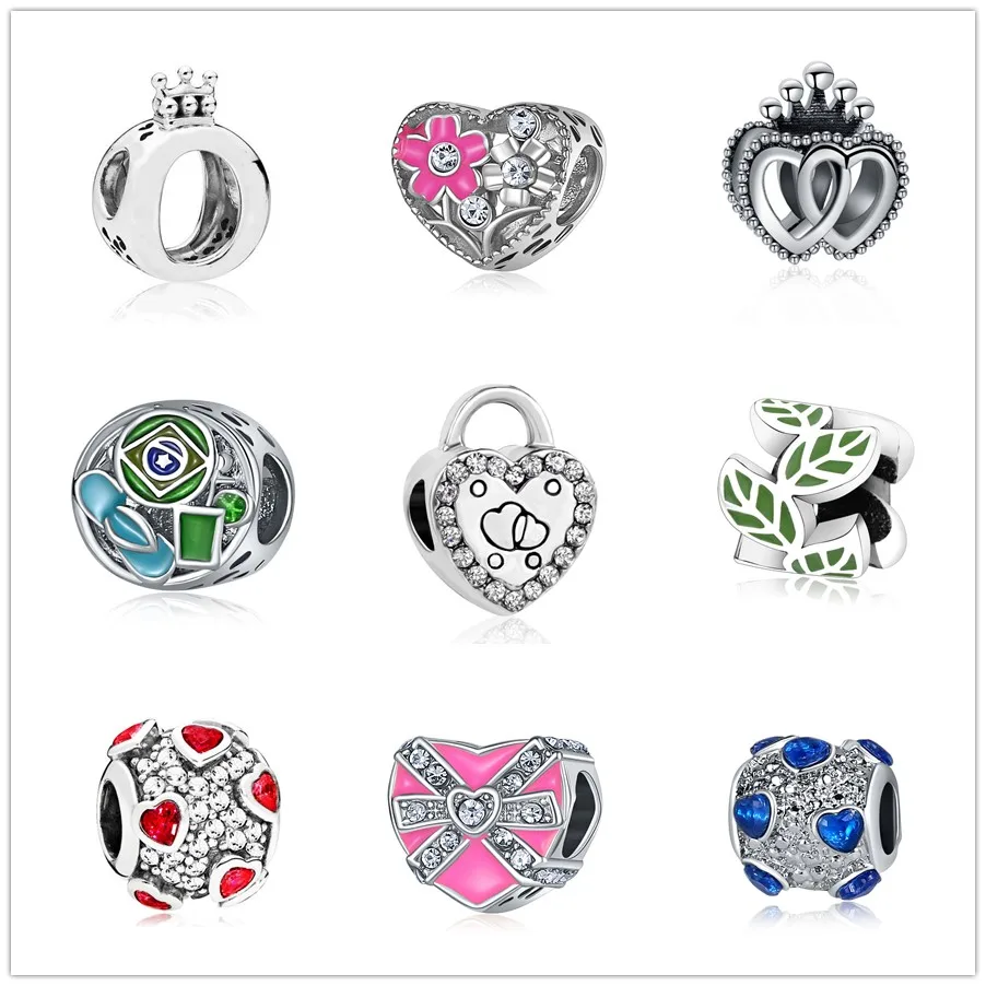 A /"smile/" heart silver metal charm bead fit European snake charm chain