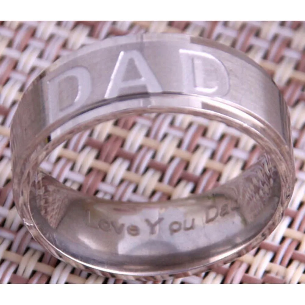 

New Arrive Stainless Steel Dad Ring Engraved Love You Dad Men's Ring Jewelry