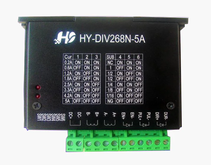 HY-DIV268N-5A драйвер CNC одноосный TB6600 0 2-5A двухфазный гибридный шаговый двигатель