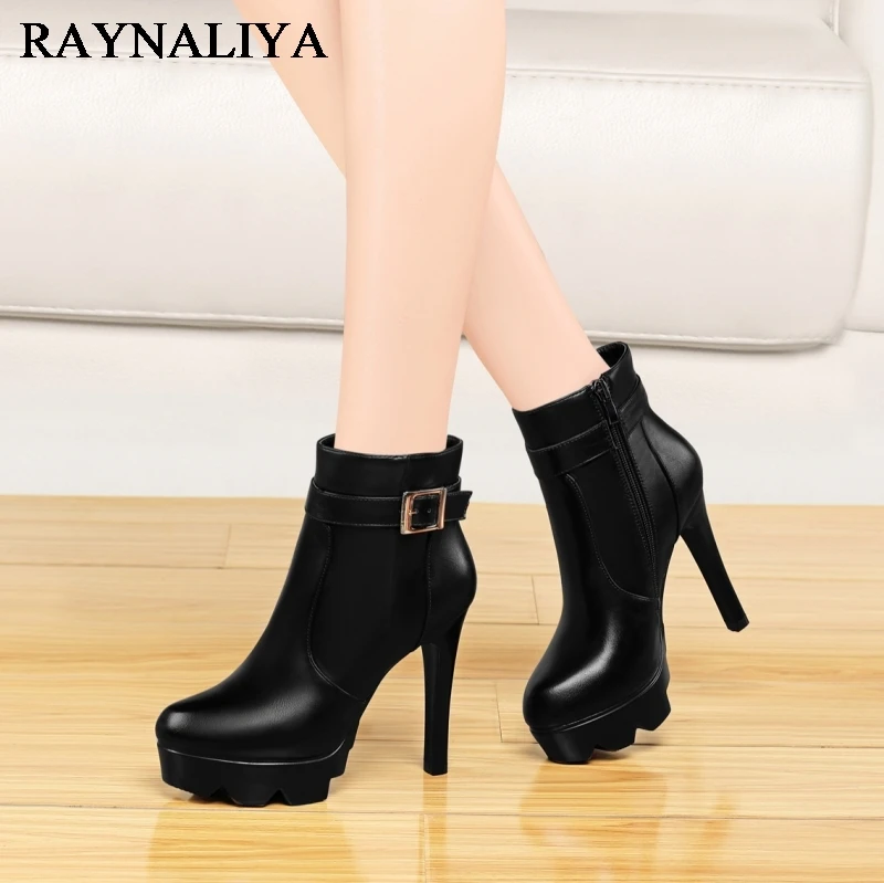 

Brand Autumn Winter Genuine Leather Sheepskin Ankle Boots High Quality Black Color Fashion Women's New Snow Boots Shoes YG-A0051