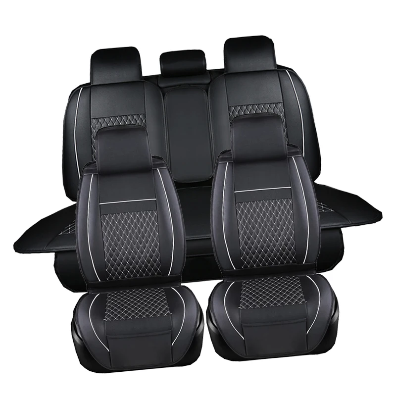 Baby Cars Car Seat Cover Truck Suv Auto Leather Cushion Pad Mat Set For Chery Amulet Crosseastar Indis Kimo Fora Arrizo Bonus 7 - Название цвета: black white