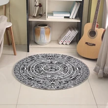 EHOMEBUY ковер для дома, спальни, противоскользящий, для гостиной, пол, черный, белый, тотем, мультфильм, печать, детская игра, круглый коврик