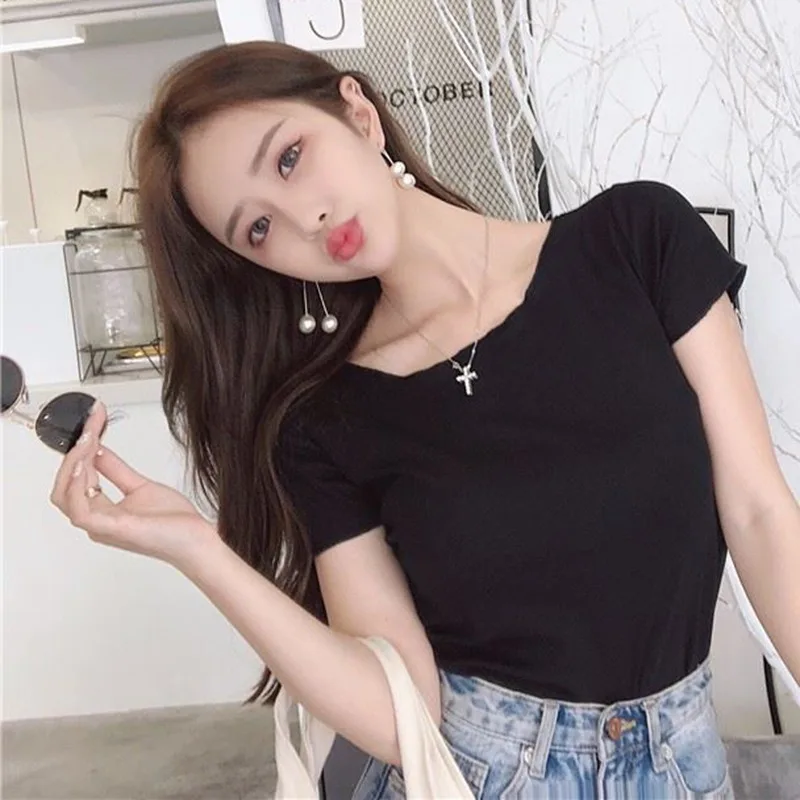 

2019 Girls T Shirt Backless big Bow Women Vintage O Neck Short Sleeve Solid Top
