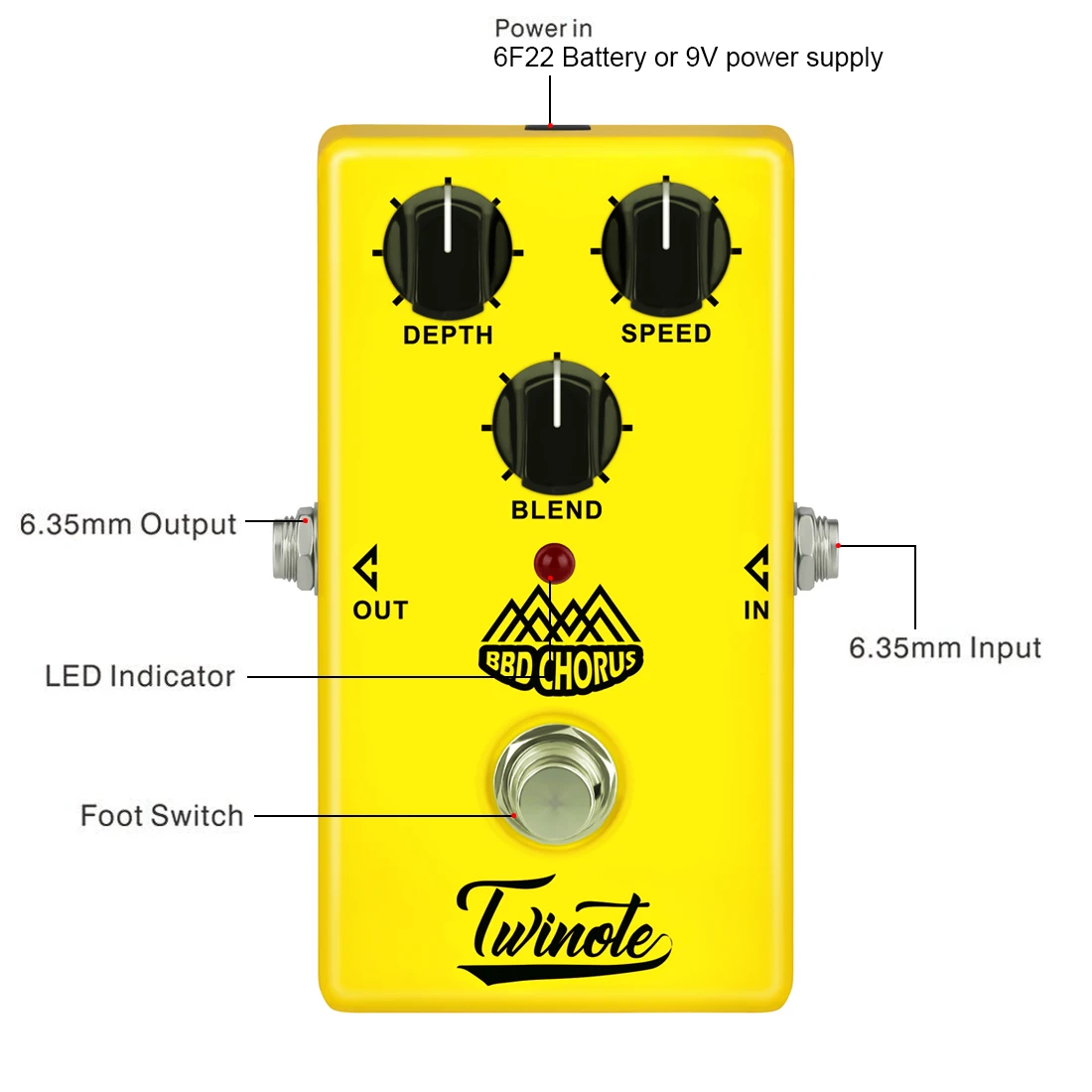 Twinote True Bypass аналоговый хоровой гитарный эффект педаль процессор эффектов для электрогитары-BBD хор Запчасти для электрической гитары