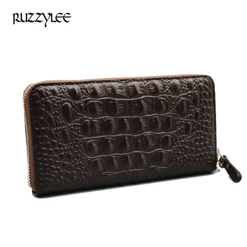 

2017 Brand New Genuine Leather Wallets Crocodile Pattern Purse Women Designer Famous Long Wallets Carteira Femininan