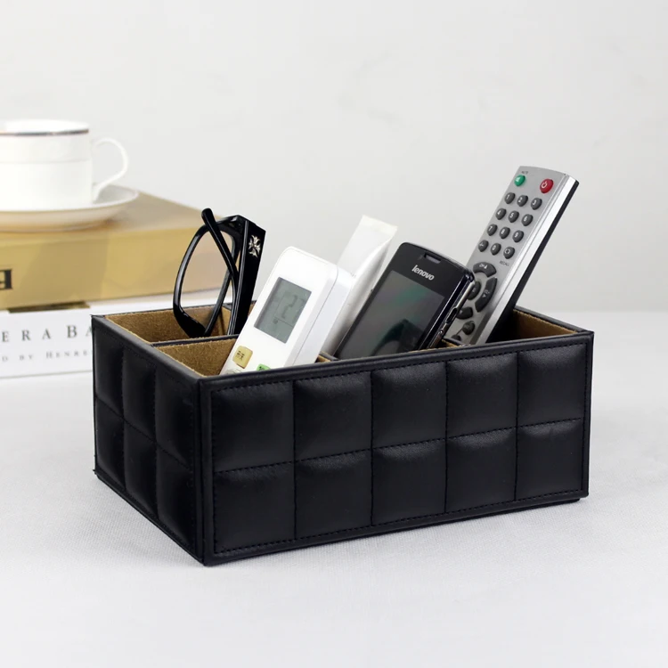 PU leather desk Cosmetics storage box office supplies desktop organizer