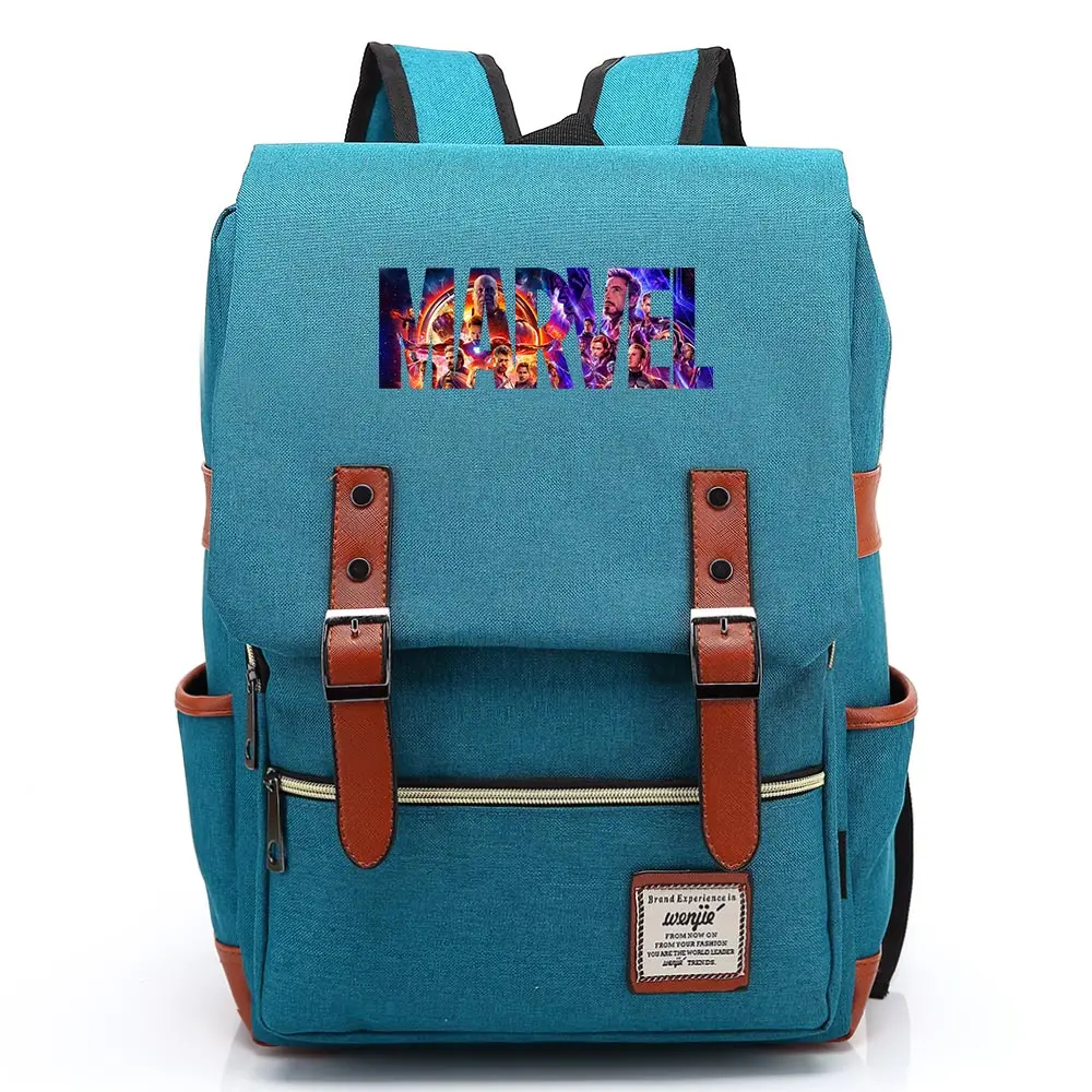 Хит, многоцветная школьная сумка с надписью Marvel, Мстители, эндшпиль для мальчиков и девочек, школьная сумка, Подростковый холщовый женский рюкзак, мужской рюкзак - Цвет: 20