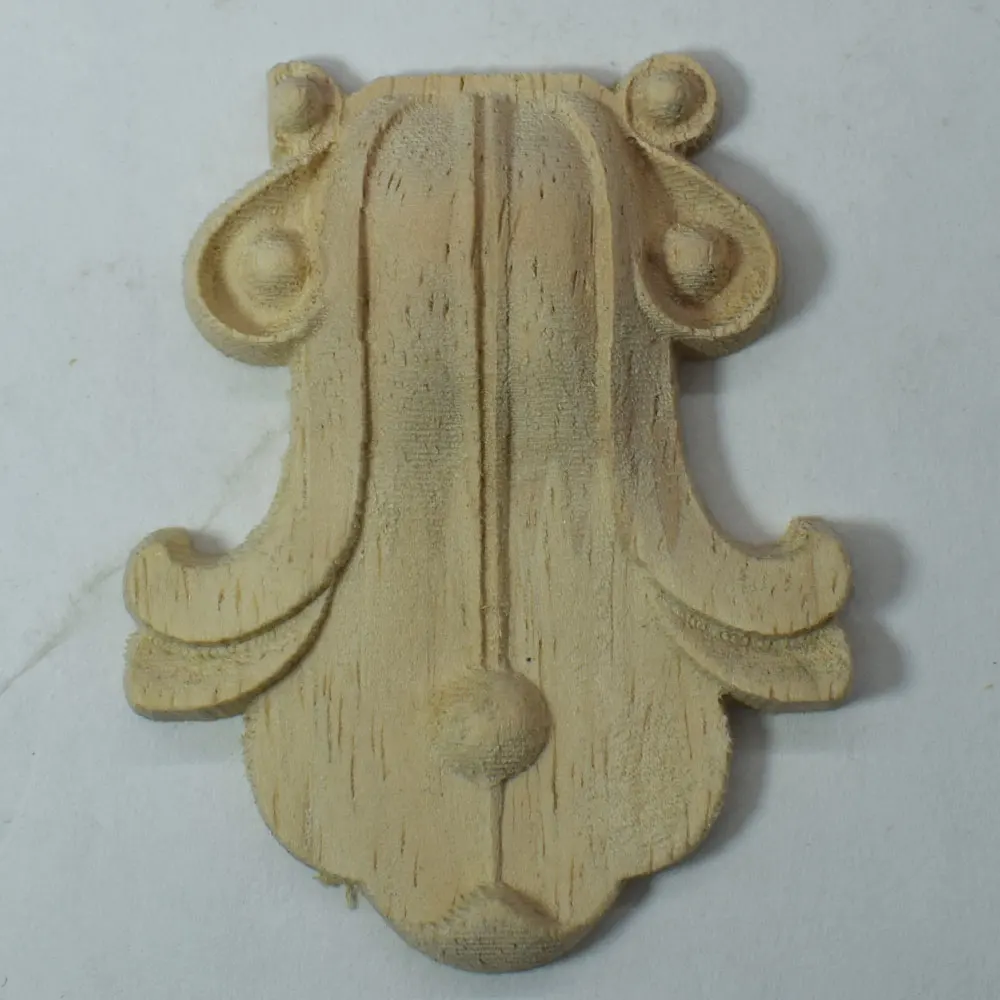 

Circular Carving Natural Wood Appliques Furniture Cabinet Unpainted Wooden Mouldings Decal Decorative Figurines Craft