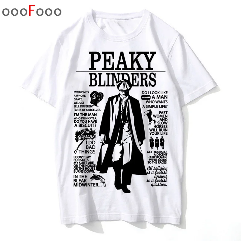 Peaky blinds, футболка, топ, футболка, негабаритная Мужская/женская футболка, модная уличная одежда в стиле хип-хоп, крутая летняя футболка с круглым вырезом