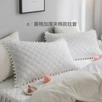

45x75cm solid color flannel velvet pillowcase pompin fringe adult warm quilted checked coral fleece pillow cover pillow case