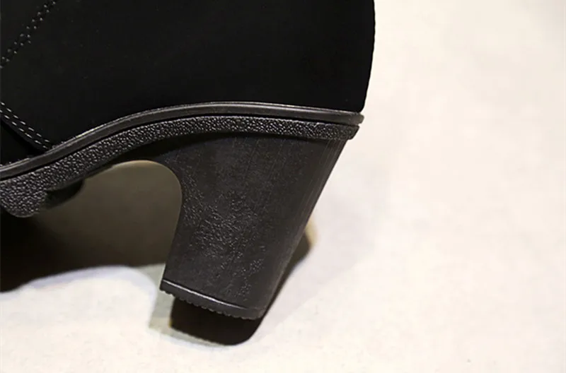Г. Женские ботинки на высоком каблуке новые ботильоны для женщин зимние ботинки женские осенние ботинки на толстом квадратном каблуке 35-41