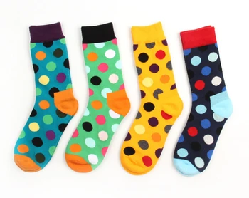 

24pcs=12pair HOT cotton Korea happy socks multi colour polka dot unisex brand lover preppy style casual Socks 24pcs/lot