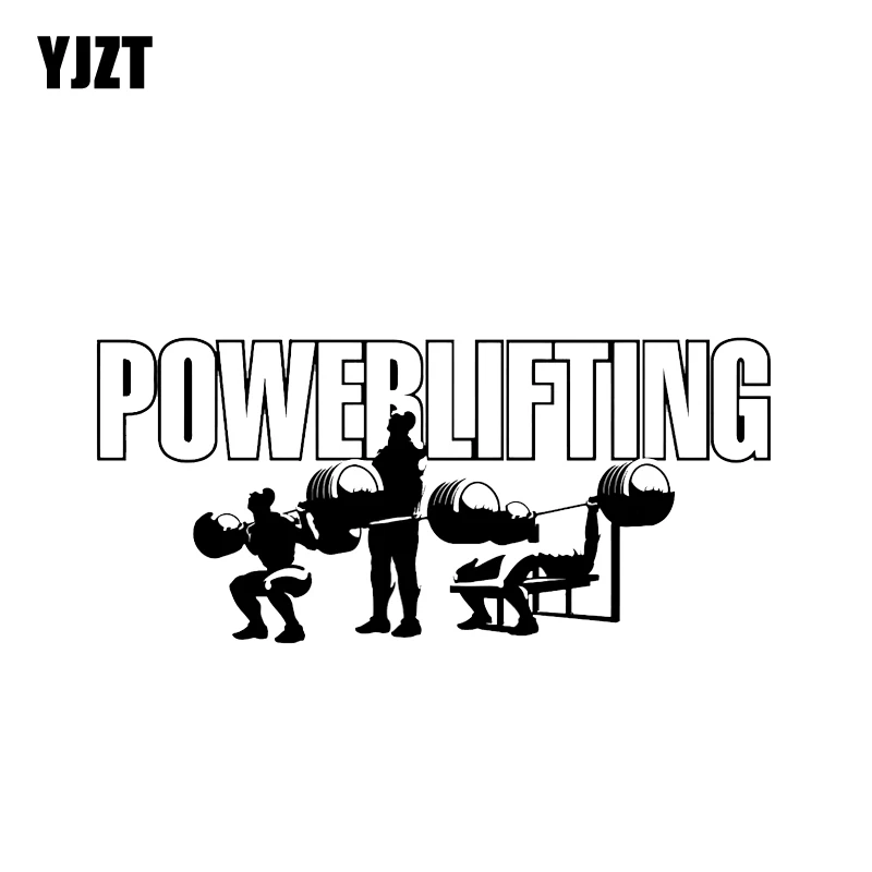 

YJZT 18.6*8.5CM Fashion Powerlifting Dumbbells Fitness Sports Silhouette Vinyl Car Sticker Black/Silver C12-0898