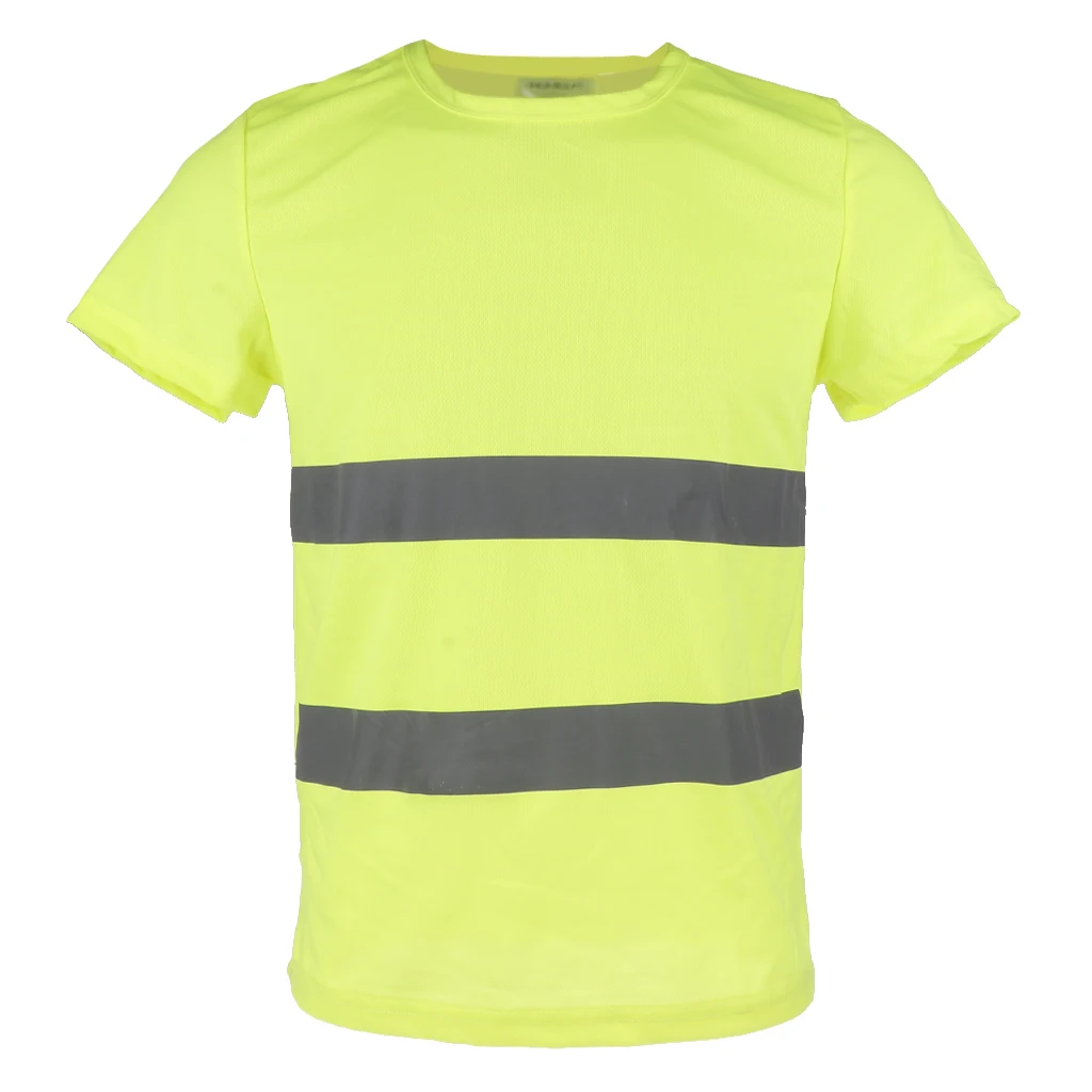1 дышащая Светоотражающая футболка, одежда для безопасности, быстросохнущая, высокая видимость, короткий рукав, L, XXXL, Безопасная рабочая футболка, Прямая поставка