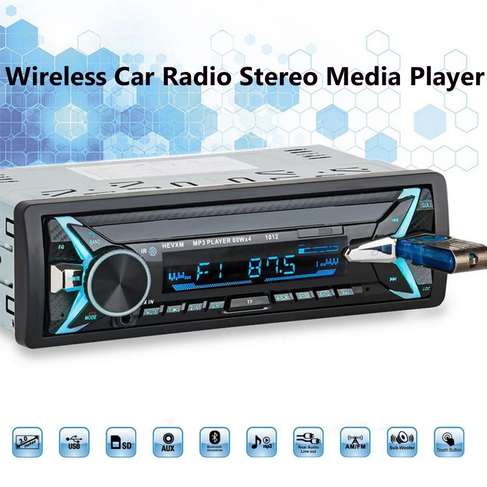 Multifunction 4 Loud Speaker Bluetooth BT AUX USB MP3 Wireless Car