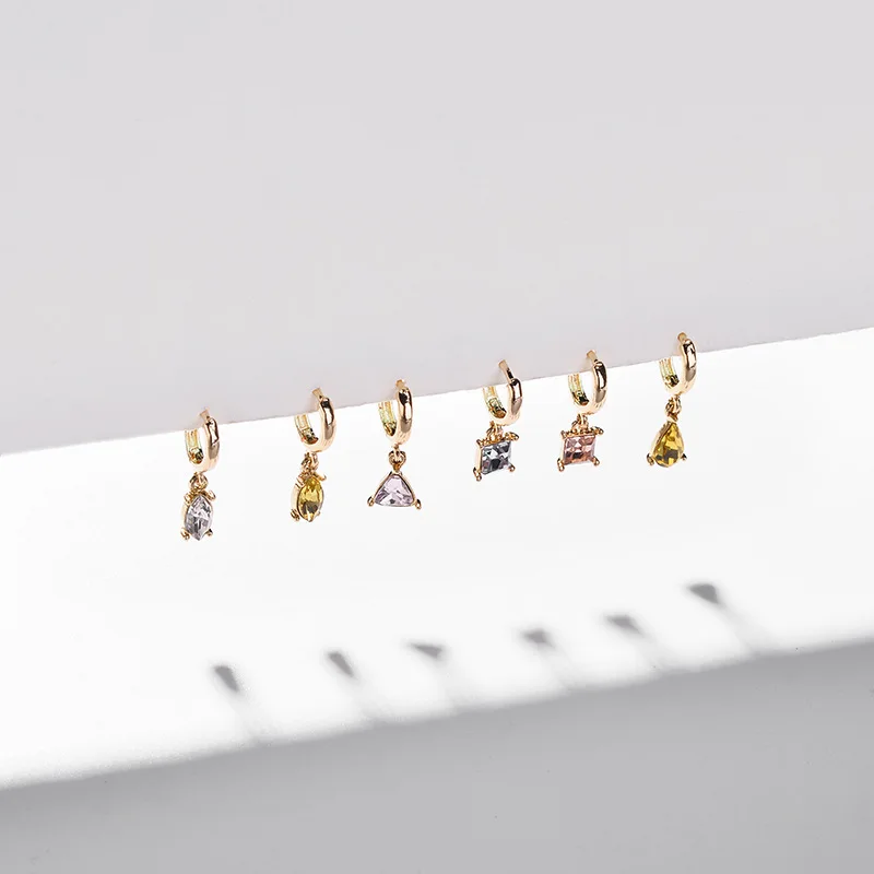 

HUIDANG Gold Plating Alloy Metal Ear Cuff Set Huggie Hoop Earrings New Design
