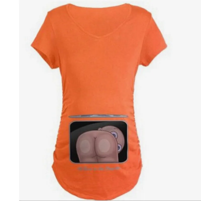 Модные детские футболки с 3D принтом для беременных женщин; повседневная одежда для беременных женщин; Хлопковые Платья - Цвет: 1