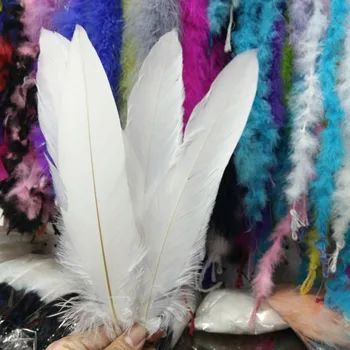 

Wholesale 50pcs beautiful white plumage rare 30-35 cm / 12-14 inches Celebration clothing decoration