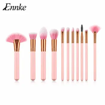 

ENNKE 11 Pcs Pink Makeup Brushes Eyelash Concealer Highlight Pro Micro Brushes Eyeshadow Eyebrow Loose Powder Beauty Tools