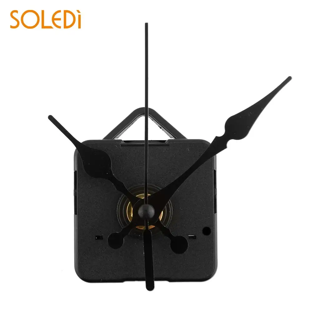 Simple Design All Black Hands Quartz Clock Movement Short None Ticking