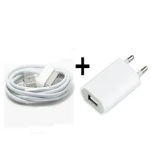 2 в 1 ЕС штепсельный адаптер 5 в 1 а AC мощность USB настенный зарядный адаптер зарядное устройство+ Бесплатный 30 pin кабель для iphone 4 4s ipod