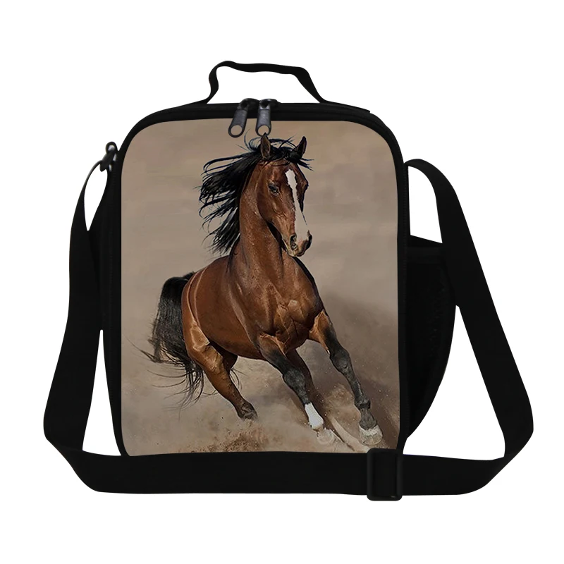 Personalized Animal Horse Prinit Lunch Bag for Boy Insulated Lunch box