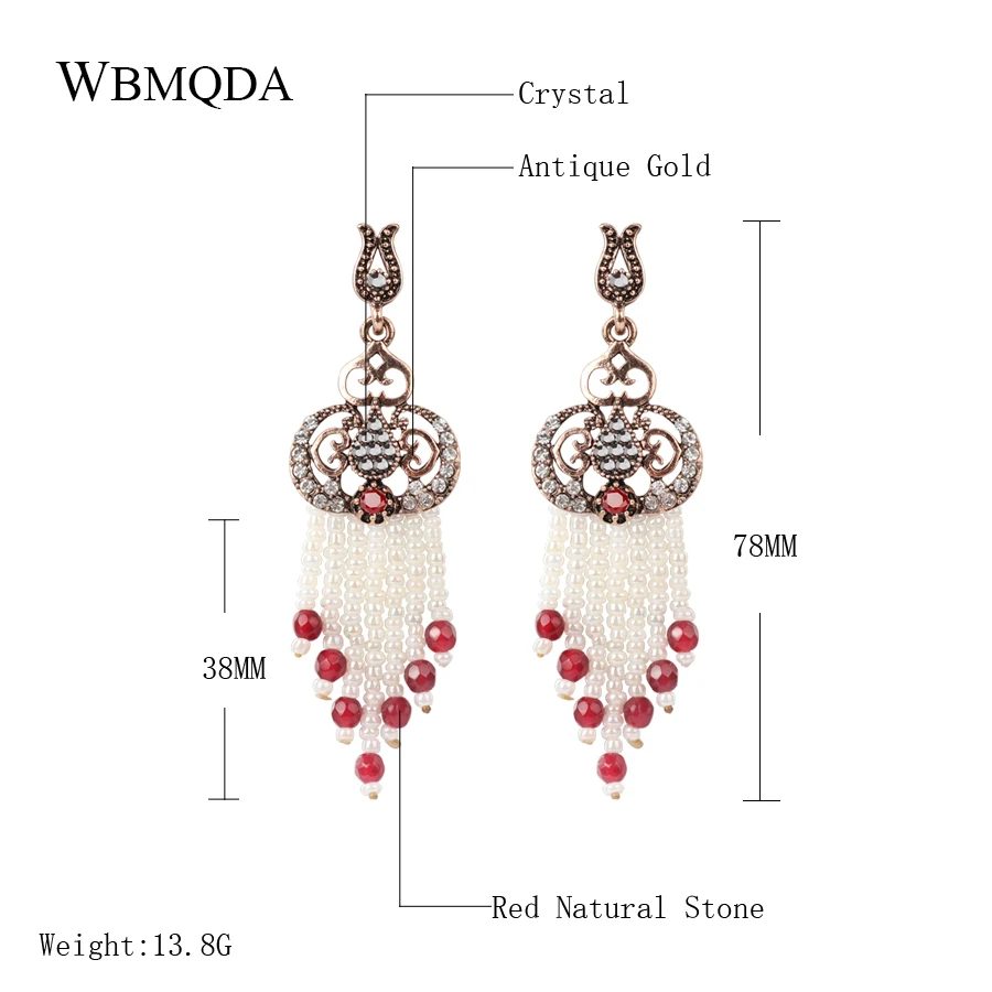 Kinel-Indian-Natural-Stone-Beads-Tassel-Earrings-For-Women-Antique-Gold-Crystal-Drop-Earring-Ethnic-Vintage