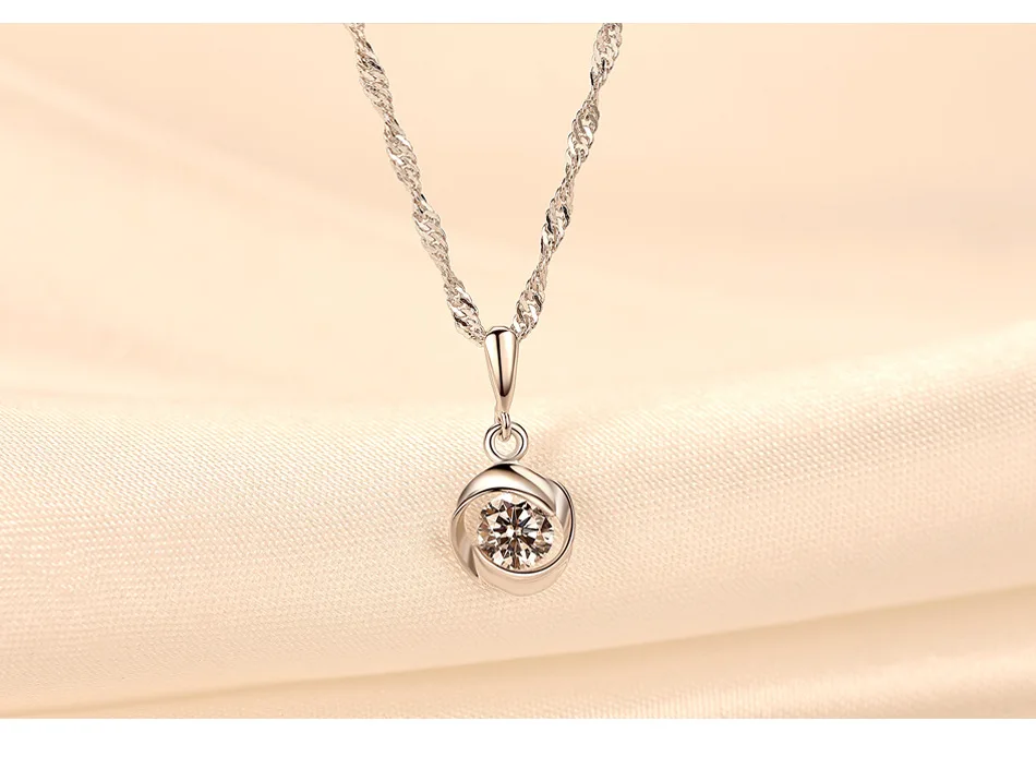 

S925 sterling silver necklace zircon simple female necklace accessories FSH03