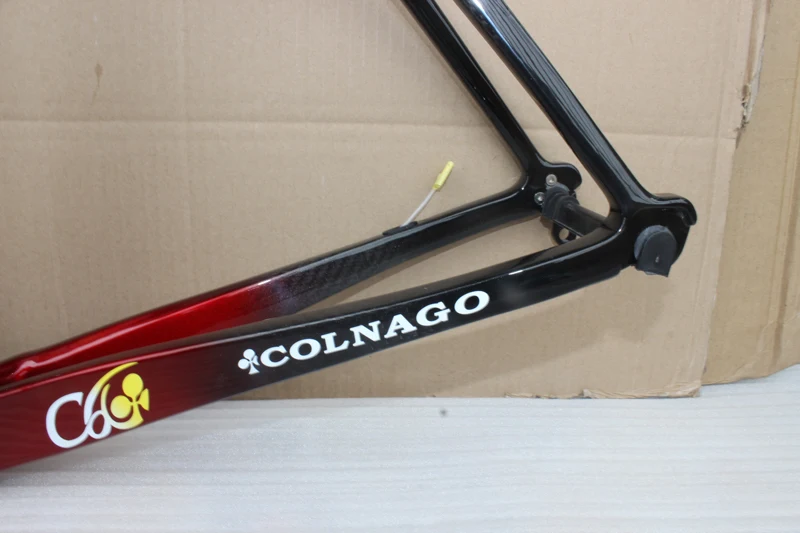 C611 красная черная карбоновая рама Colnago C60 для дорожного велосипеда блестящая