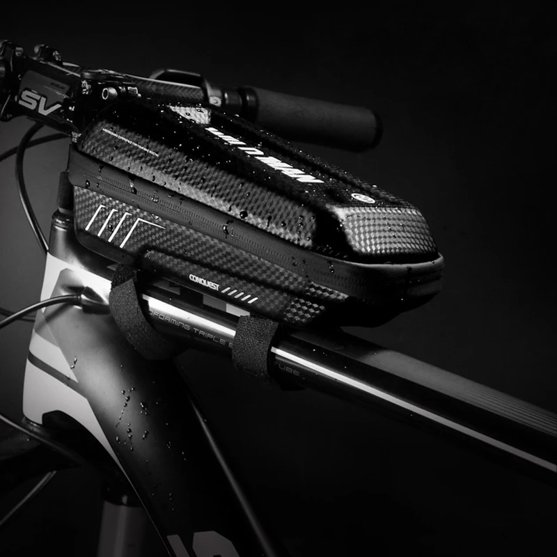 Clearance WILD MAN MTB Road Bike Top Tube Front Frame Bag Waterproof Anti Pressure Touch Screen Cellphone Handlebar Bag Saddle Tool Bag 5